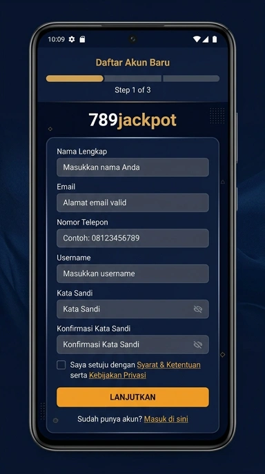 Tampilan halaman daftar 789jackpot