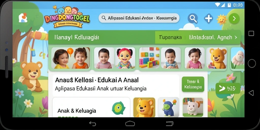 Antarmuka ramah anak dengan warna cerah dan fungsi edukatif.