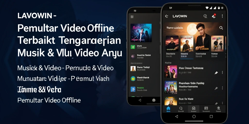 Antarmuka LAVOWIN menampilkan fitur pemutar video offline yang menarik.