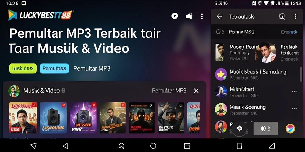 Tampilan antarmuka LUCKYBEST88 yang memudahkan pemutar MP3.