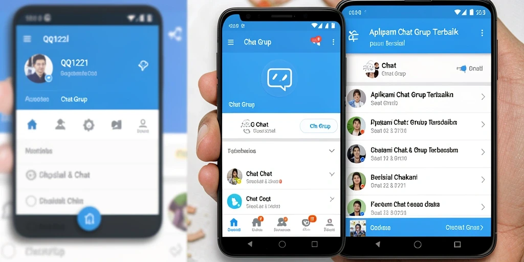 Antarmuka pengguna yang interaktif pada aplikasi Chat Grup.