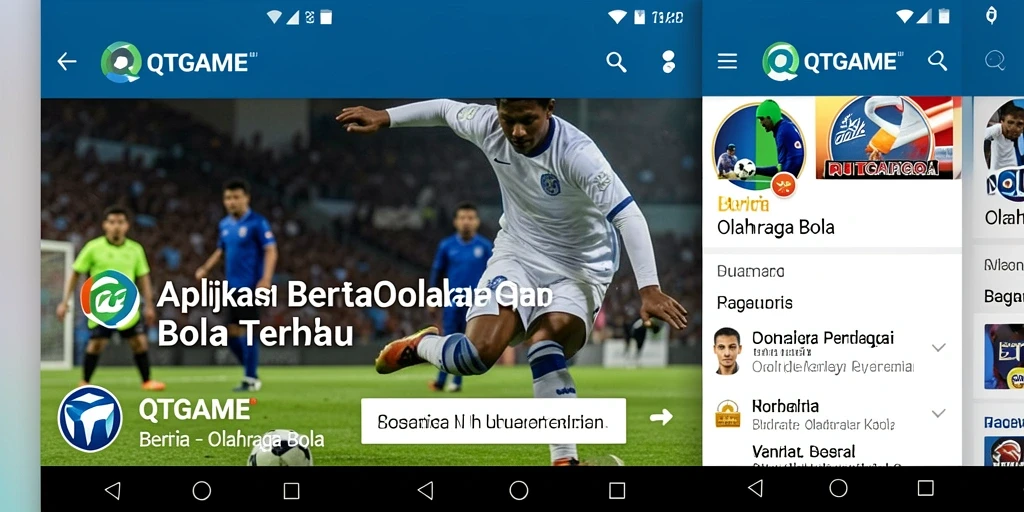 Antarmuka QTGAME menampilkan informasi langsung tentang olahraga bola.